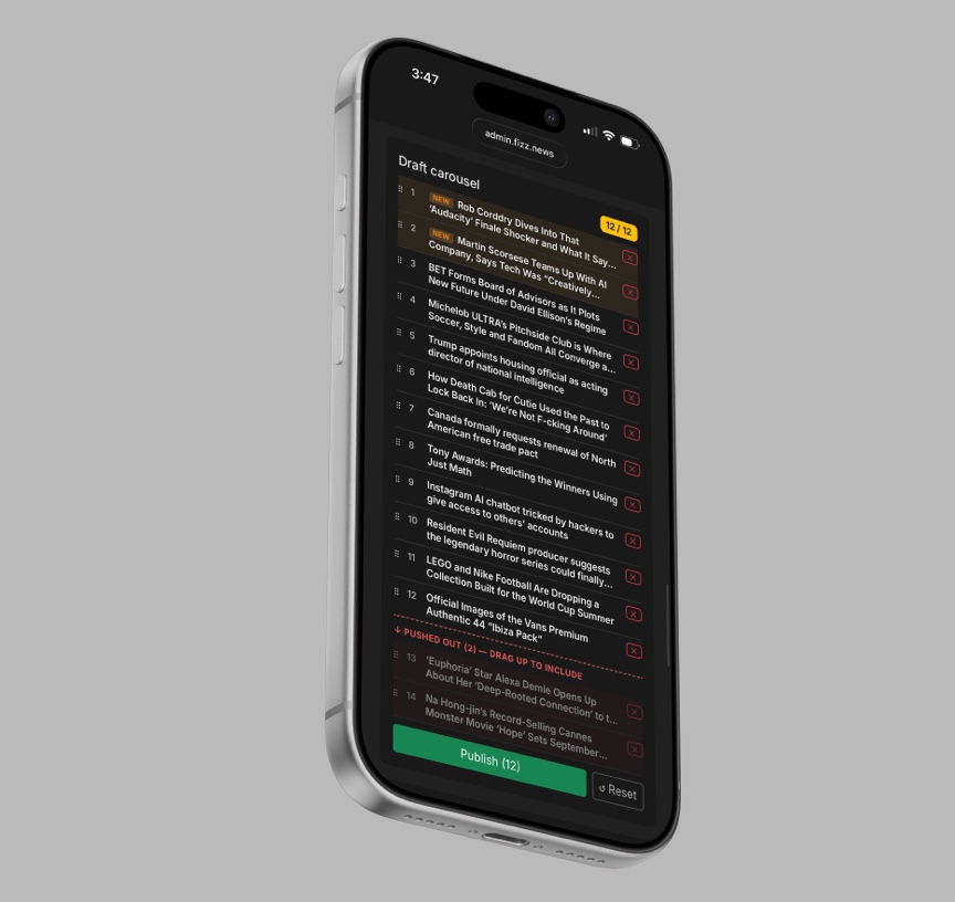 Fizz News Draft Carousel