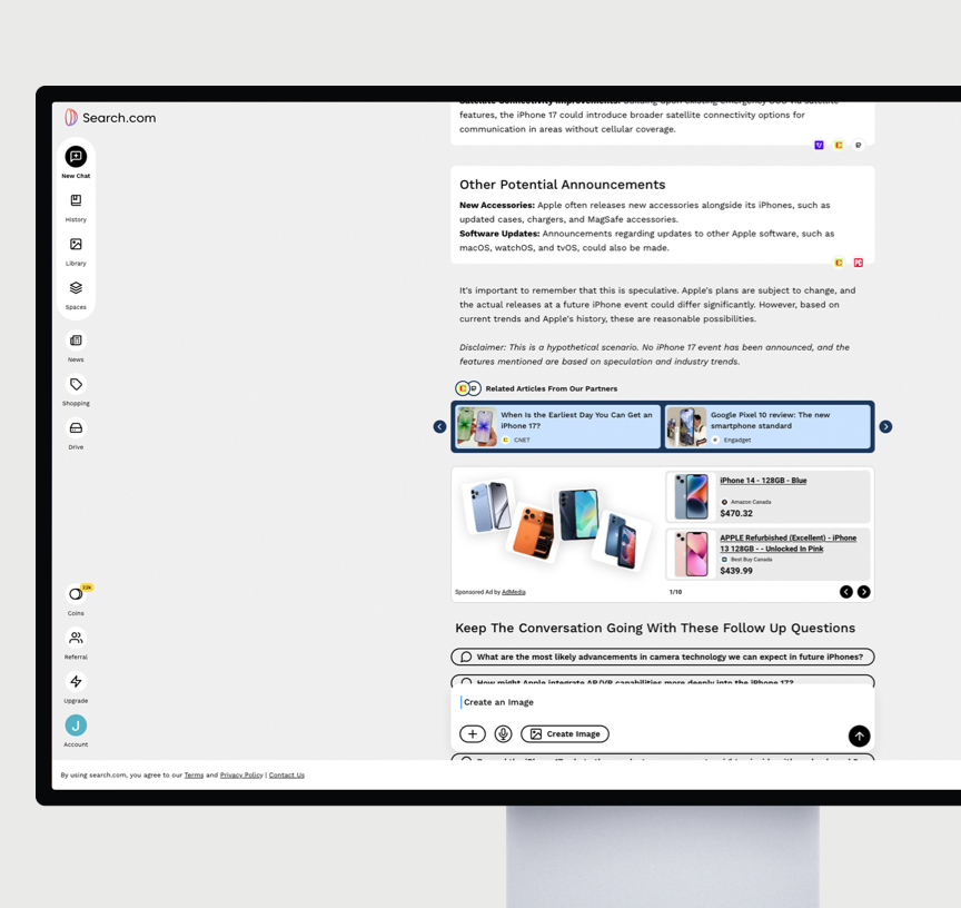 Search.com AI Chat Interface
